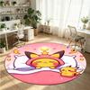 Pokemon Printed Round Crystal Velvet Rug Soft Non Slip Floor Carpet For Bedroom Holiday Gift