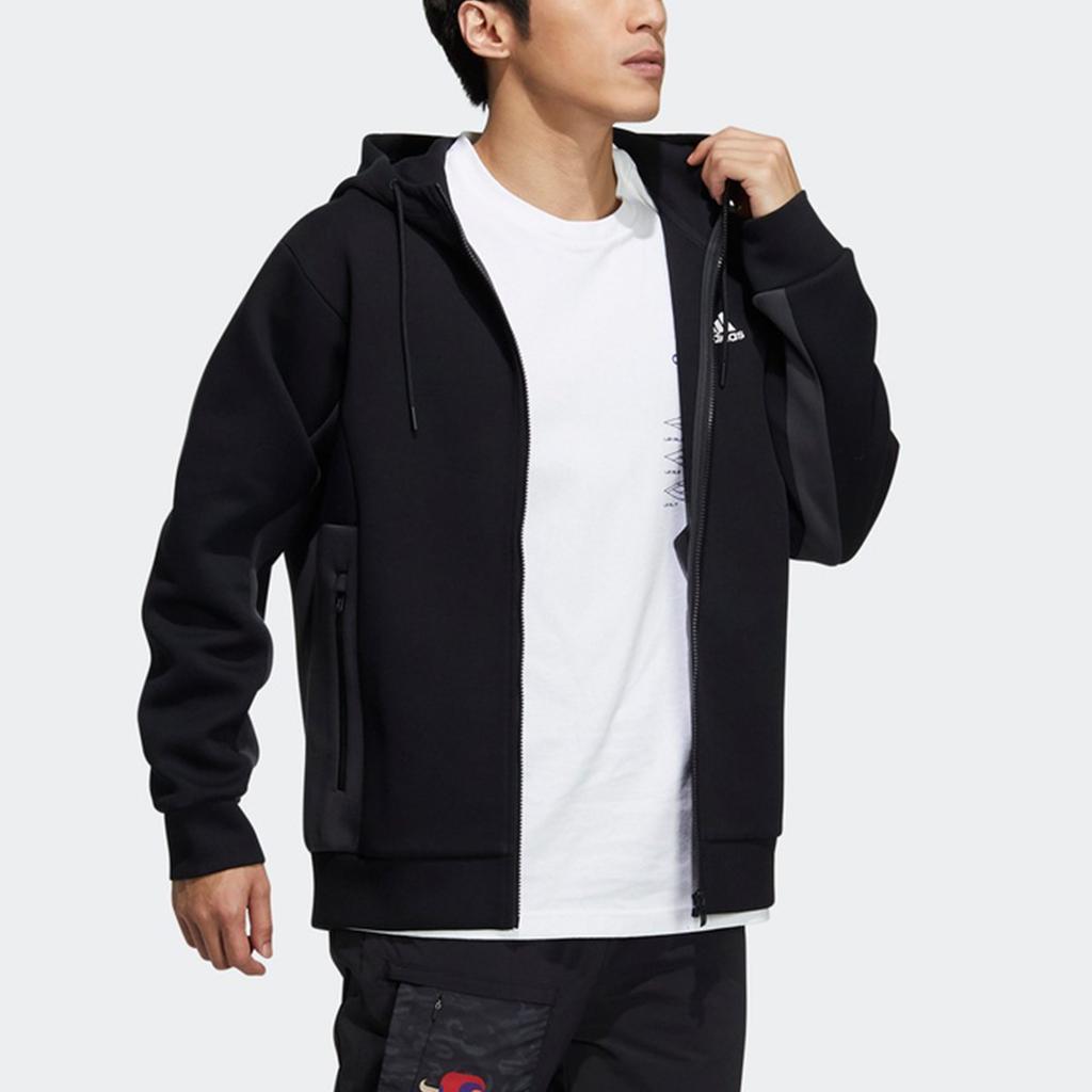 adidas Куртки Мужские Черные С Капюшоном Умеренные Другие H39239