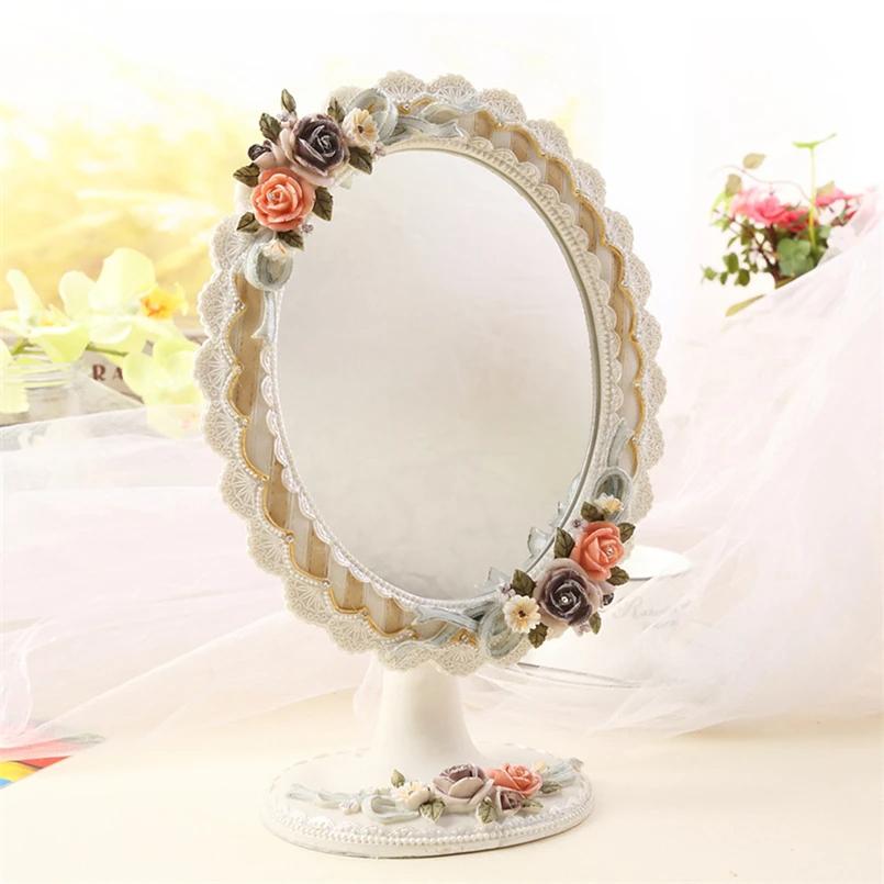 Скандинавский стиль Легкая роскошь Спальня Зеркало для макияжа Настольное Домашнее В стиле Ins Ретро Регулируемое Зеркало для туалетного столика