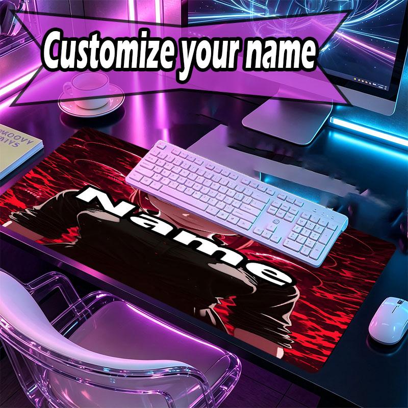 Custom Name Personalized Makima Chainsaw Man Pattern Mousepad, Laptop PC Desk Mat, Decorative Desk Mat for Home Keyboard Pad Gift