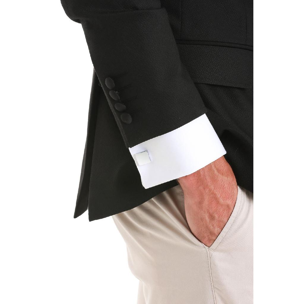 Черная однотонная круглая запонка