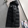 Унисекс длинная толстая пуховая куртка North Face: Зимнее пальто выше колена, водонепроницаемое, с капюшоном