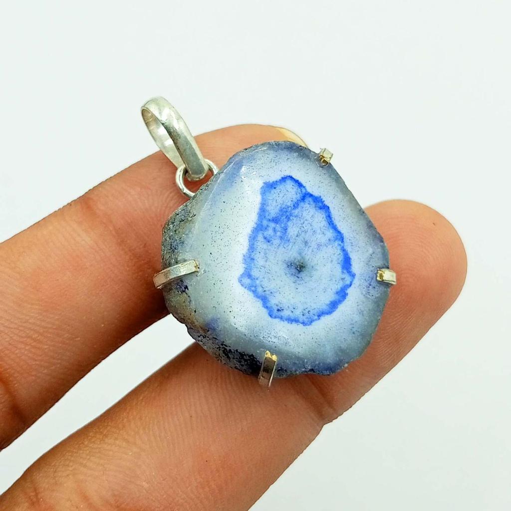 Solar Quartz Gemstone 925 Sterling Silver Plated 1pcs Pendent Chris-r251