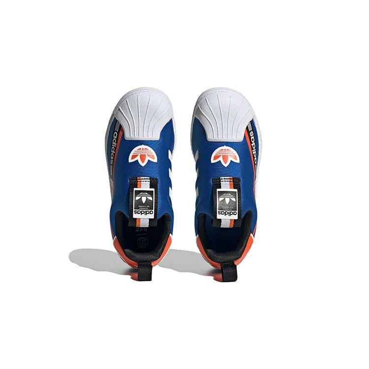 adidas Оригинальные кроссовки Superstar 360 Сетчатые низкие кеды Детская обувь Синий Оранжевый Белый HQ4074
