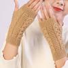 Fingerless Knitted Gloves Outdoor Riding Mittens Half Finger Gloves Wool Gloves  Female/Girls