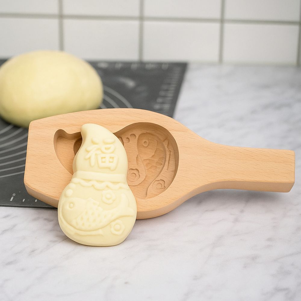 Manual Wood Baozi Mold 3D Mooncake Molds Mung Bean Cake Mold Steamed Bread Mold  Mid-autumn