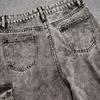 European and American casual loose high waisted straight leg multi pocket design, street style personalized women's jeans