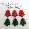 50Pcs Wooden Xmas Tree Snowflake Buttons 2 Holes DIY Sewing Buckle Ornament