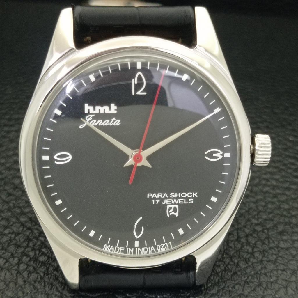 ВИНТАЖНЫЕ HMT JANATA МЕХАНИЧЕСКИЕ ИНДИЙСКИЕ МУЖСКИЕ ЧАСЫ С ЧЕРНЫМ ЦИФЕРБЛАТОМ a700319-5 R202-a700319