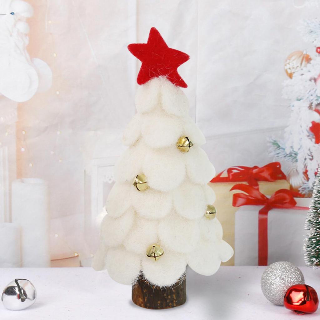 Table Decoration Christmas Tree Shape Wool Wooden Tree Ornaments Xmas Children's Gift