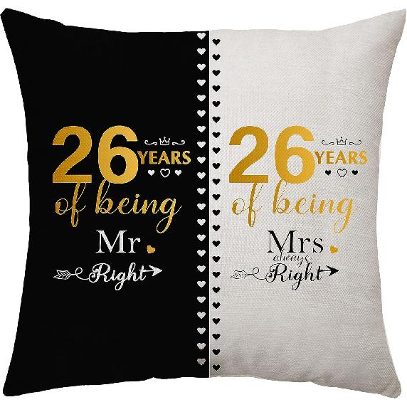 3rd Anniversary Throw Pillow Cover Gifts for 3 Years of Marriage Couples Valentines Day Gifts for Her Him Husband Wife 3rd Wedding Anniversary
