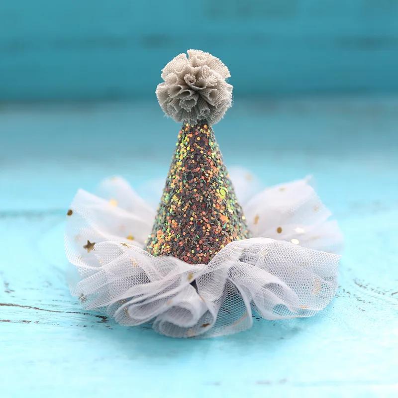 1 PC Fashion Cute Girl Crown Princess Hairpin Lace Pearl Shiny Star Headband Hairpin Hairpin Hair Accessories Hair Birthday Hat