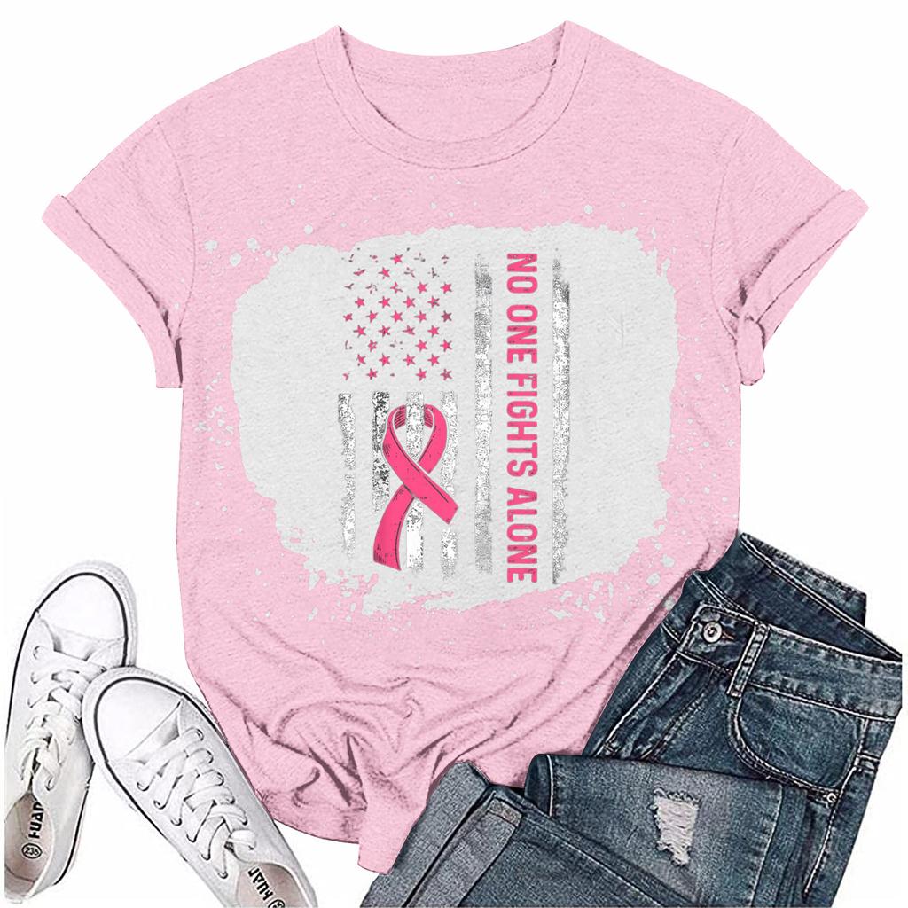 Женская повседневная футболка с коротким рукавом с принтом ленты на груди