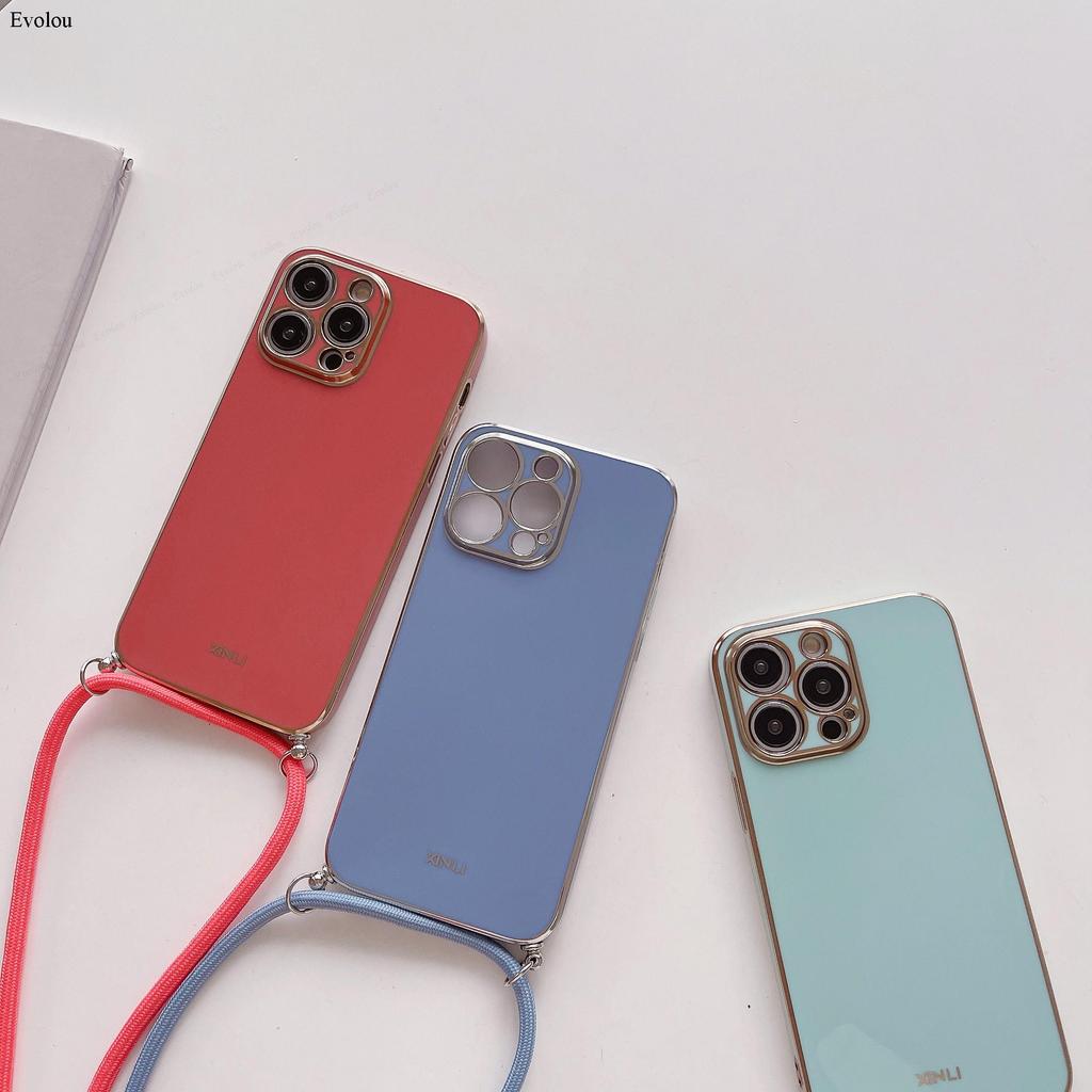 Чехол-кошелек на ремешке через плечо с покрытием для iPhone 17 Pro Max 17 Air 17Pro, мягкий ТПУ, защита объектива, противоударная задняя крышка