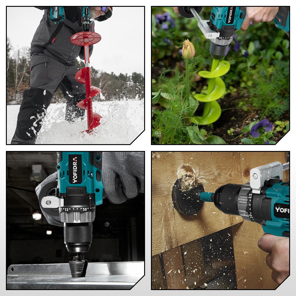 Yofidra 13 мм бесщеточная электрическая дрель аккумуляторная электрическая отвертка ледокол инструменты для Makita 18 В аккумулятор