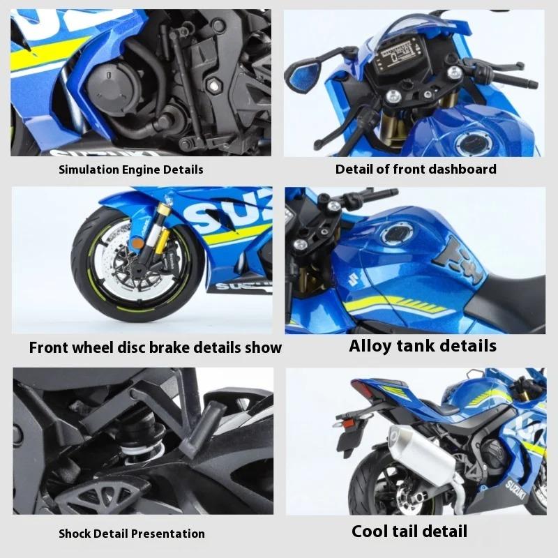 1/9 Suzuki GSX-1000R литой мотоцикл модель игрушки для мальчиков детские подарки