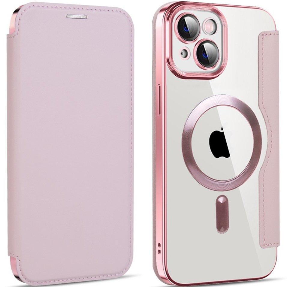 iPhone 13 Flip Case, RFID Wallet MagSafe with Camera Protection, Pink