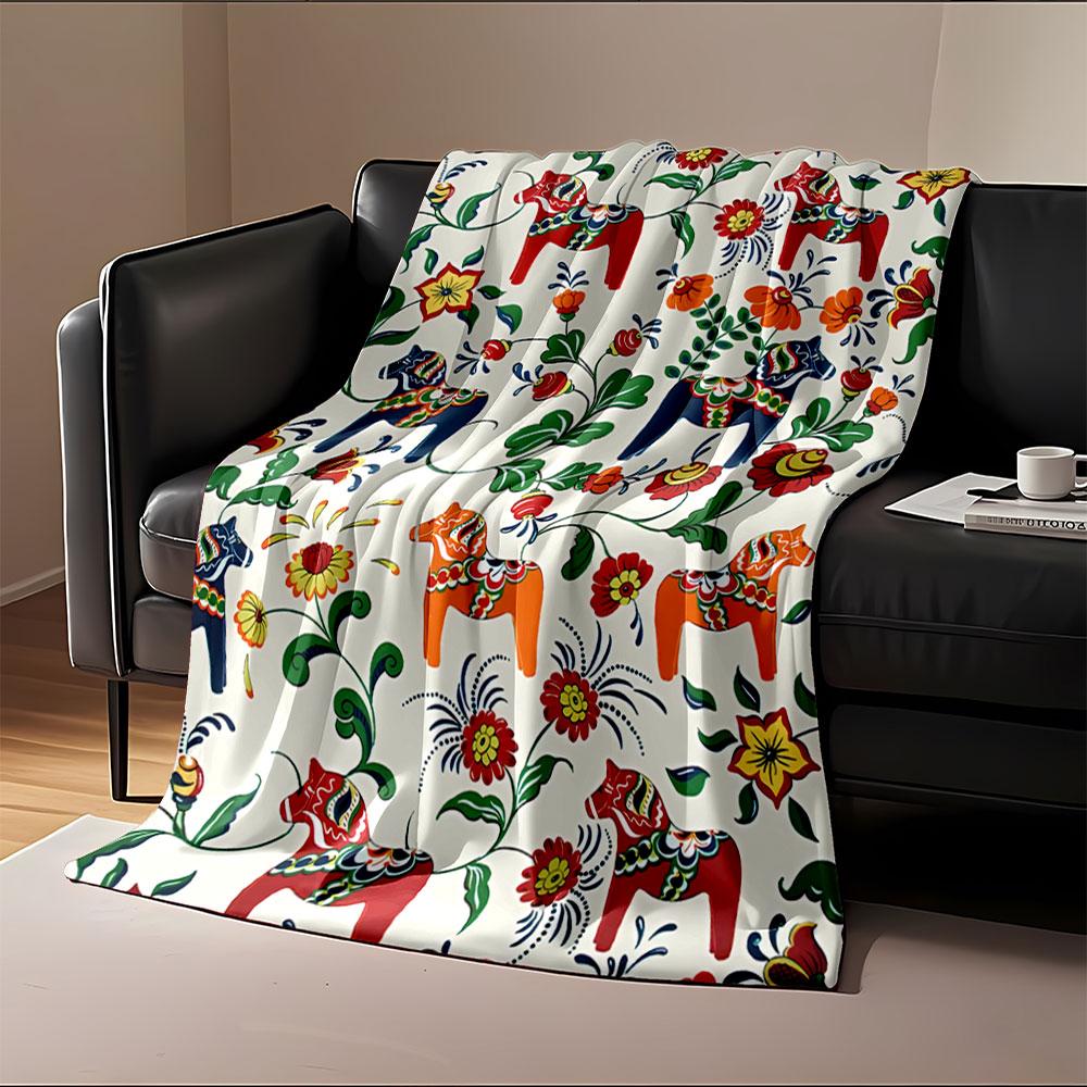 Floral Dala Horse Blanket for all seasons blanket lunch break throw gift