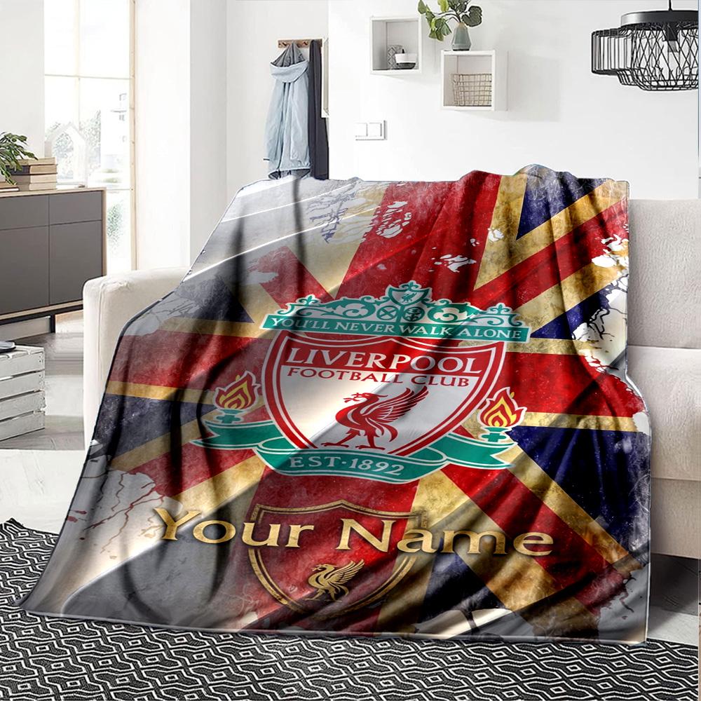 Liverpool Personalized Text Blanket Gift Customizable Blanket Ultra-Soft Perfect for Picnics Chair Office Chair Sofa for All Occasions