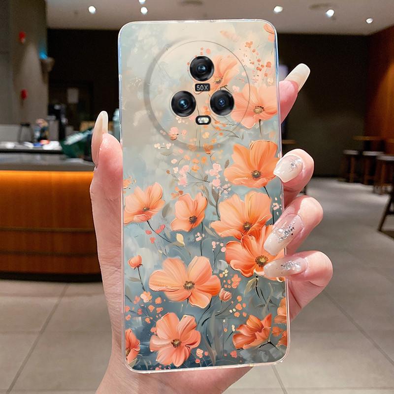 Case For Honor Magic 5 Pro Phone Case Luxury Fashion Butterfly Flowers Clear Silicone TPU Soft Casing for Honor Magic5 Pro Cover