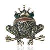 Модная мультяшная брошь в виде лягушки-короля: Стильный аксессуар в виде эмалевой булавки в виде животного