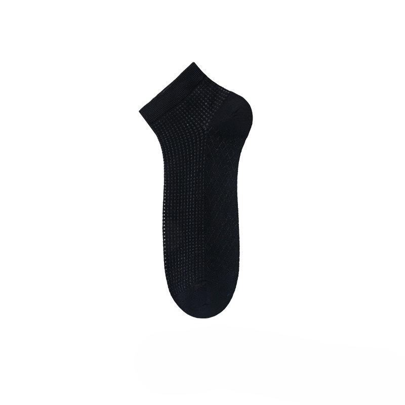 Шелковые носки для мужчин - Короткие носки без косточек, Дышащие, Впитывающие пот, Устойчивые к запаху, Сетчатый дизайн, Низкий каблук, Мелкая резинка.