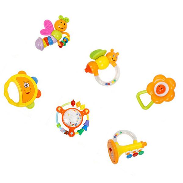 10pcs Baby Rattles Teether Set Durable Educational Latest Teether Rattle Gift Hand Rattles for Kids