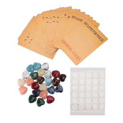 24 шт. открытки на день святого валентина с кристаллами в форме сердца, поздравительные открытки с кристаллами и клейкими точками