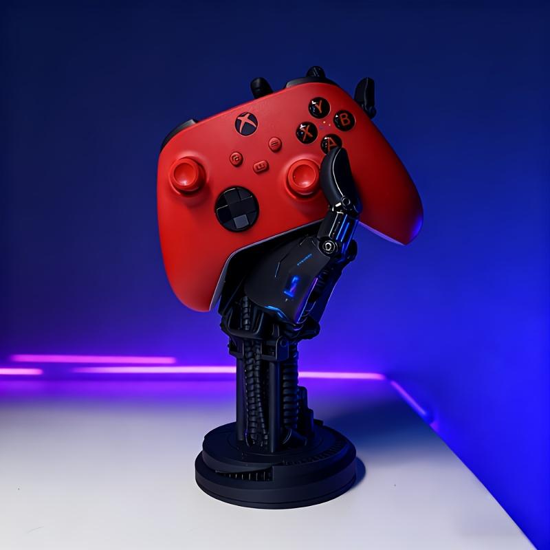 3D Стенд для игрового контроллера в стиле Киберпанк | Многофункциональный настольный органайзер, Подходит для контроллеров и мобильных телефонов, Идеальный подарок для геймеров