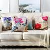 Винтажный фиолетовый цветочный льняной чехол для подушки для автомобиля, гостиной, дивана, спальни, домашнего декора, 40x40 45x45 50x50 60x60 наволочка