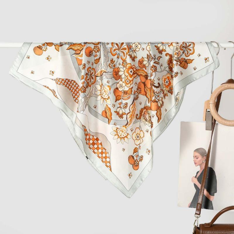 Fashionable Versatile 70cm Small Square Scarf For All Season Decorative Use