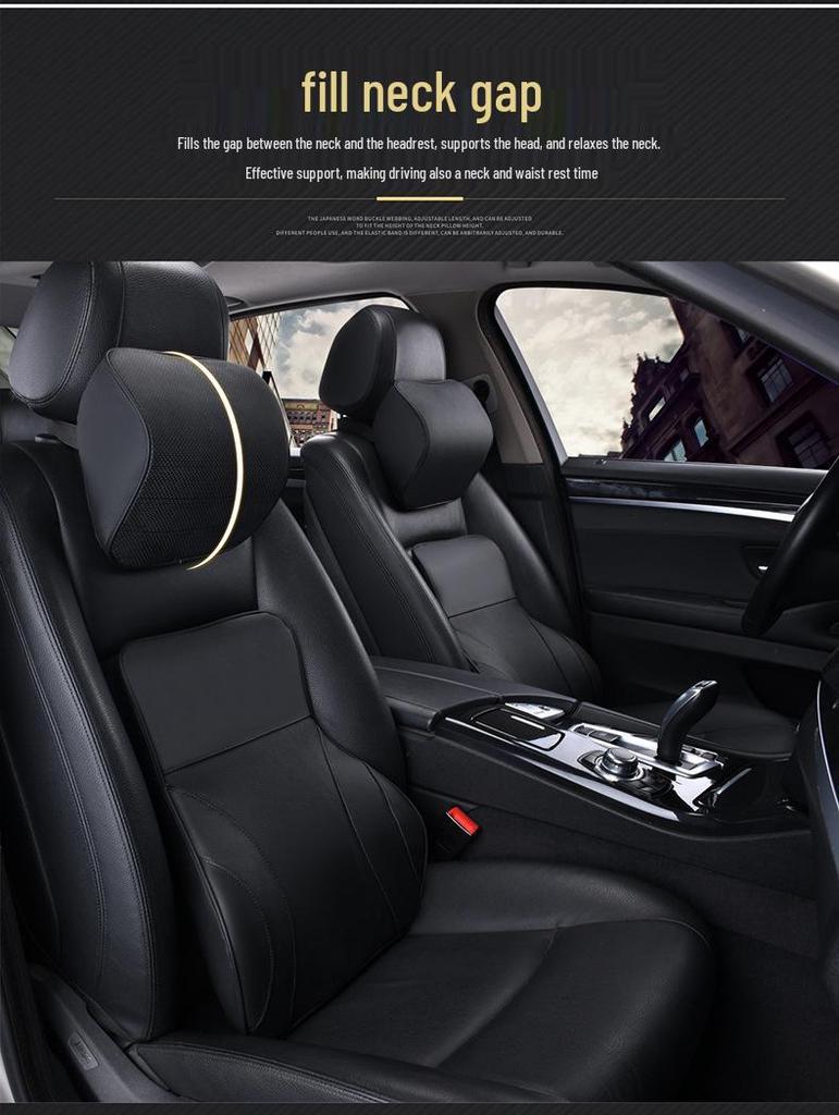 Buick Car Headrest and Lumbar Support Pillow - Memory Foam, Customizable Logo