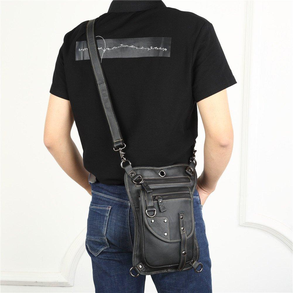 Meigardass Сумка на ногу из натуральной кожи для ношения на талии, бедре, плече, кроссбоди с карманом для смартфона, для мотоциклов, мужская сумка, сумка, сумка, сумка, многофункциональная