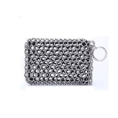 Однокольцевой очиститель для чугунной кухонной посуды, щетка для чистки, скребок для цепей из нержавеющей стали, сковорода, решетка, скребок для удаления ржавчины