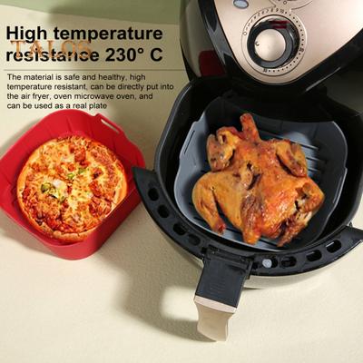 Силиконовые вкладыши для противней с ручками для аэрофритюрницы Пищевой силиконовый вкладыш для духовки Антипригарное покрытие Многоразовые аксессуары для аэрофритюрниц объемом 4–6 кварт