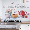 Afternoon Tea Coffee Dessert Butterfly Living Room Kitchen Background Landscaping Wall Stickers