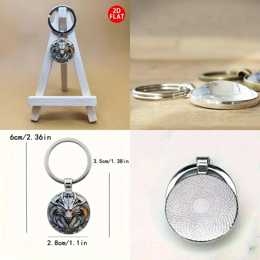 Брелок в виде головы серебряного дракона, сплав, круглый сувенир для особых случаев и подарков