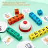 Montessori Wooden Spelling Word Cards: Face-Changing Cube & Multiplayer Board Game for Early Education