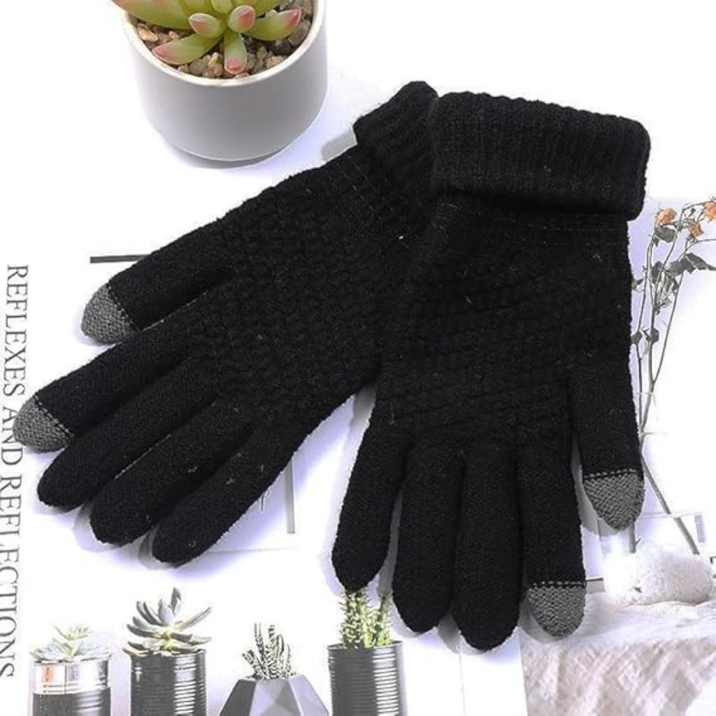 Теплые перчатки для женщин и мужчин. Вязаные варежки с флисовой подкладкой.