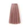 1PC A-line Midi Skirt Women Mesh Tulle Many Colors With Lining Spring Skirt Summer High Waisted Solid Color