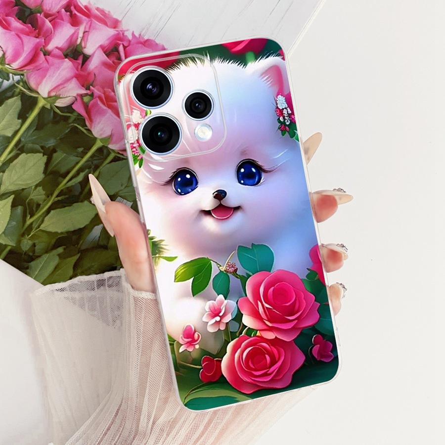 Чехол для OPPO Reno15 15F Защитный чехол для OPPO Reno15 F CPH2801 Reno 15 5G Capa цветок Мягкий силиконовый ТПУ Чехол для телефона