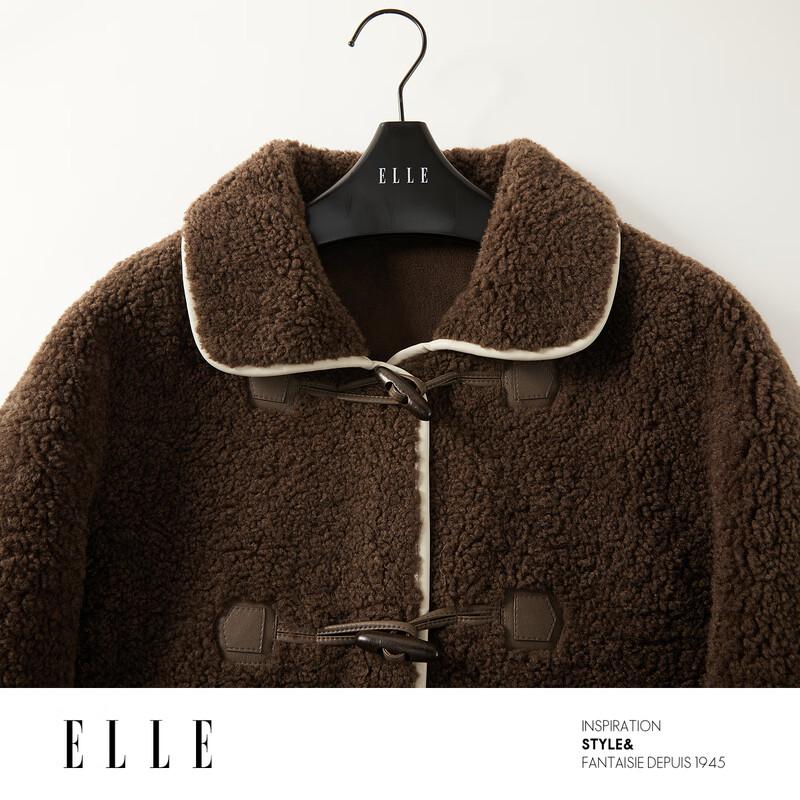 ELLE Ретро Плюшевая Короткая Куртка Color Block