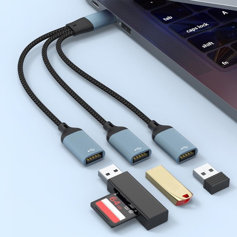 USB-удлинитель 2/3 порта с быстрой передачей данных 480 Мбит/с и зарядкой 1,5 А для ПК, ноутбука, принтера, мыши