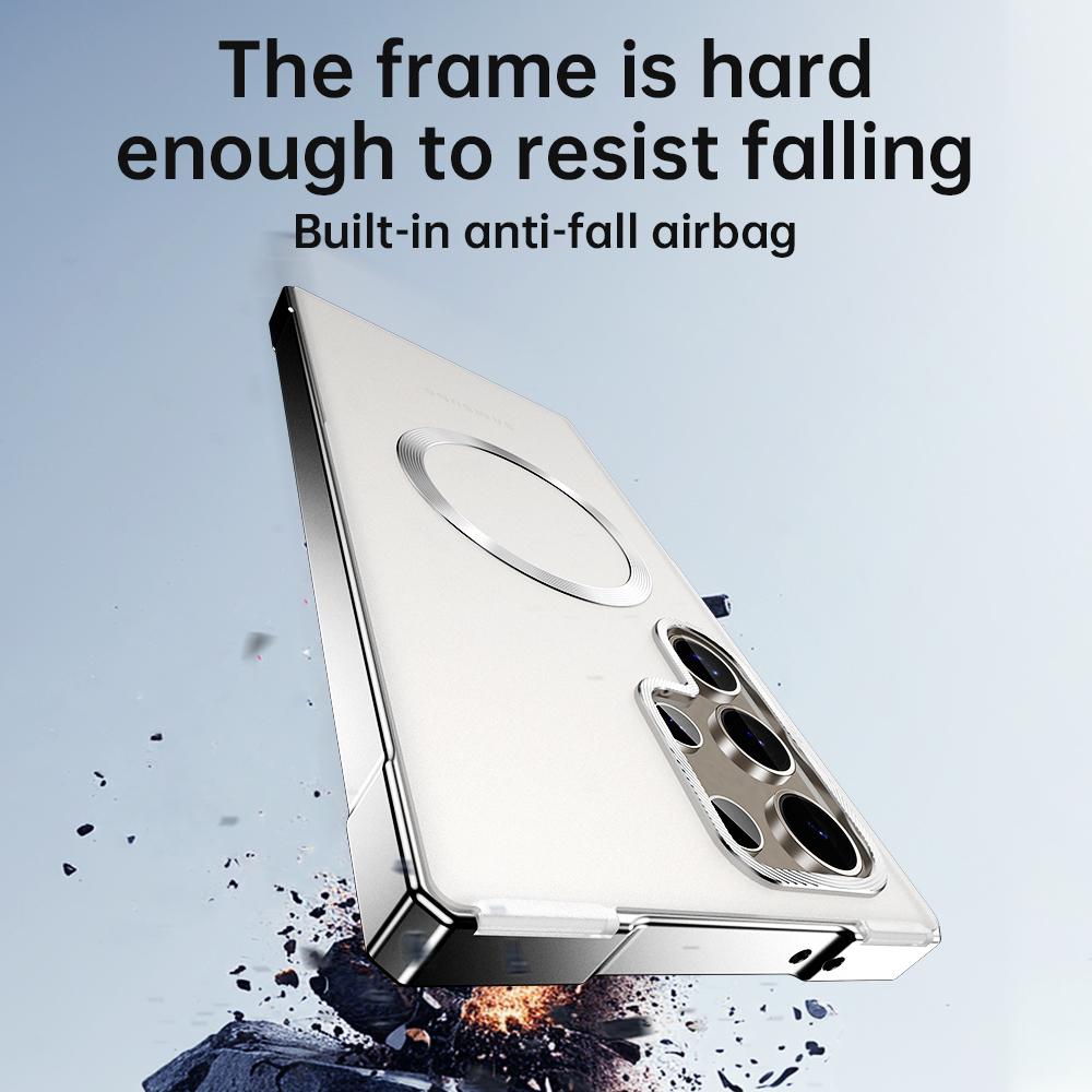 Модный алюминиевый металлический чехол для Samsung Galaxy S25 Ultra S24 Ultra, прочный противоударный чехол, магнитная зарядка