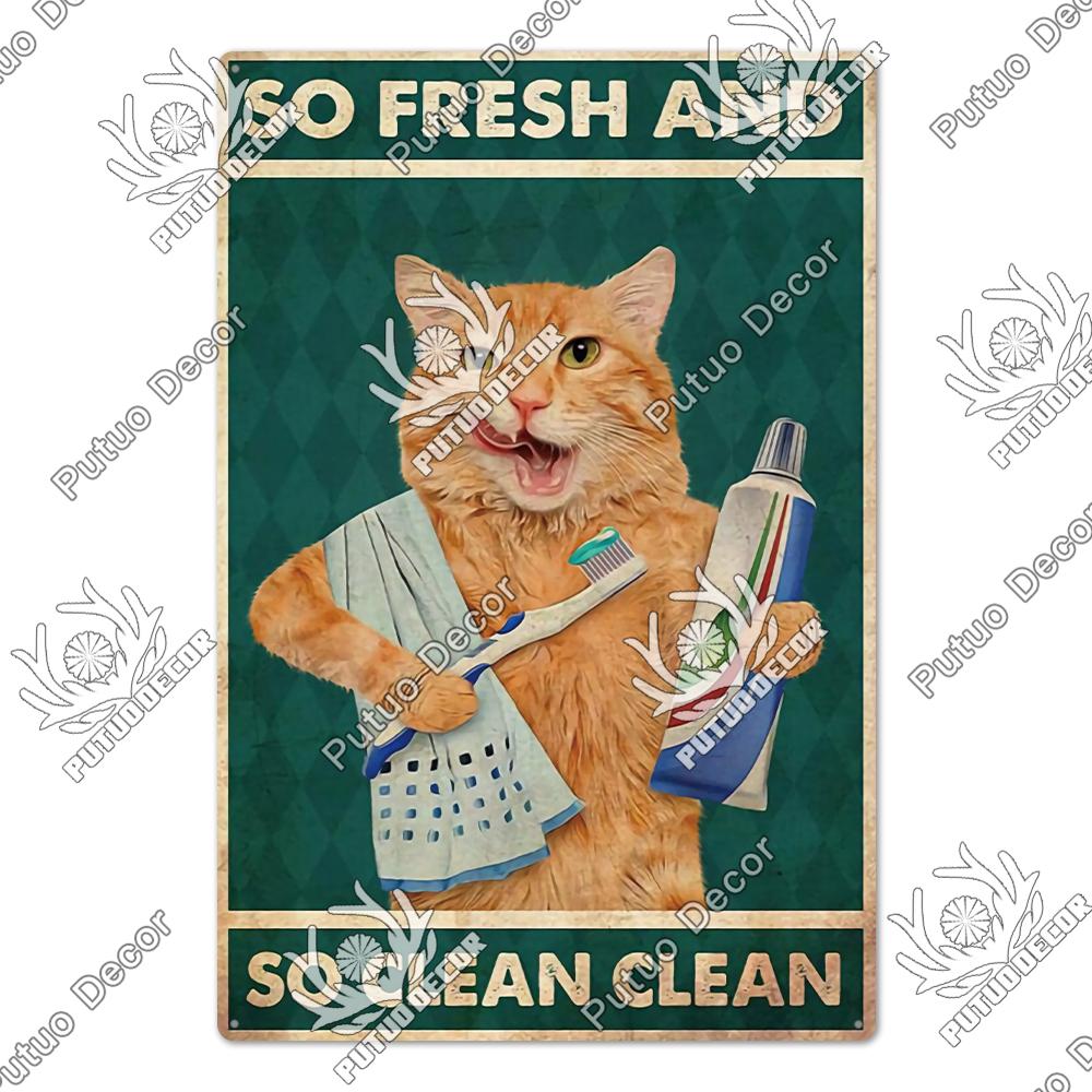 Декор Смешной знак кошки Винтажный металлический жестяной знак Прекрасный плакат о дружбе Аксессуары для кошек Гнездо любителя кошек Украшение стены дома