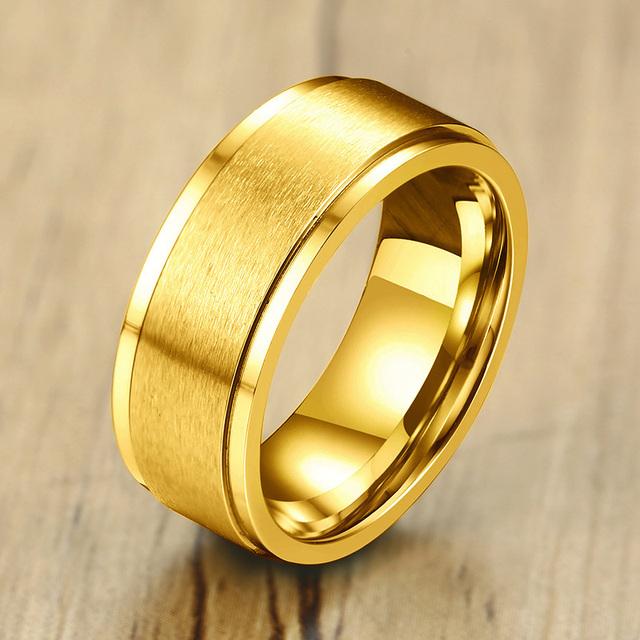 8 мм кольцо-спиннер для мужчин, снятие стресса Bague Acier, неоксидируемое обручальное кольцо из нержавеющей стали, повседневное спортивное ювелирное изделие Anel Masculino