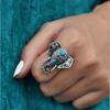 Bohemian Vintage Copper Color Creative Elephant Ring for Women Men Personality Party Cute Animal Zircon Gift Accessories