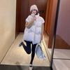 Зима 2024 новый повседневный пуховик жилет женский свободный 90% белый утиный пух воротник стойка куртка жилет куртка