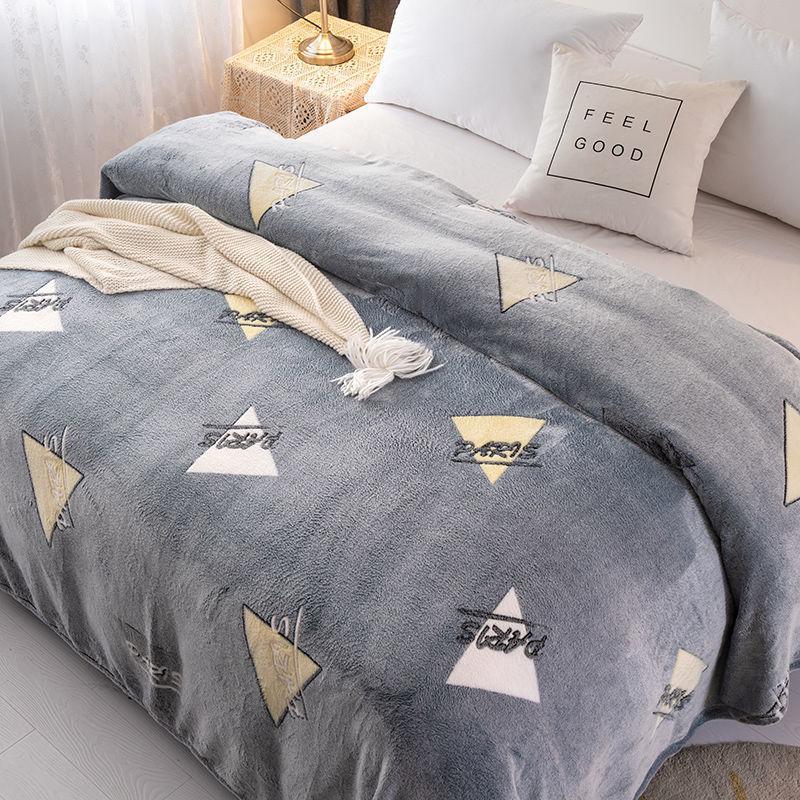 Double-sided Plus Fleece Blanket Sheets To Keep The Bed Warm In Winter Fluffy Coral Fleece Blanket Sofa Blanket Summer Air Conditioning Quilt
