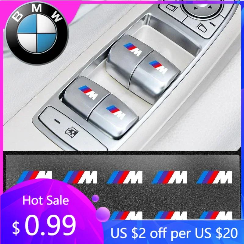 BAGH3 Car Sticker Hot Car Window Lift Button Sticker Steering Wheel Emblems Decal Car Styling For BMW M3 M4 M5 G42 G30 G20 E90 E90 E93